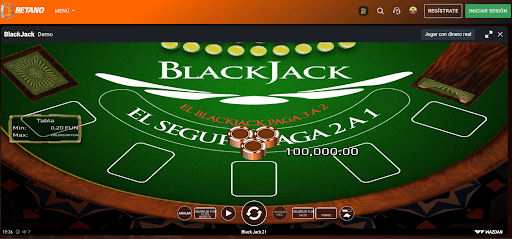 Blackjack en Betano Ecuador.