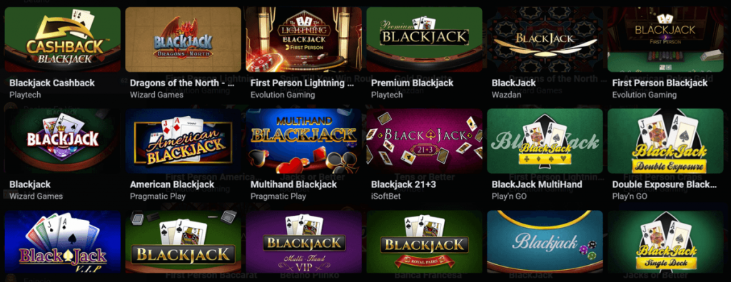 Juegos de blackjack online en Betano.