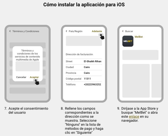 Instalación de Melbet en iOS