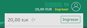 Botón de depósito en Bet365